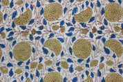Block Print Linen Fabric, Karwachauth  Fabric  Floral  Print Running Linen, Heavy Upholstery, Hand Blocked Curtains   Printed Tablecloth & Thick Pillow Cover