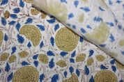 Block Print Linen Fabric, Karwachauth  Fabric  Floral  Print Running Linen, Heavy Upholstery, Hand Blocked Curtains   Printed Tablecloth & Thick Pillow Cover