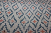 Ikat  Block Print On Linen Fabric  Hand Blocked Printed Indian Fabric By The Yard