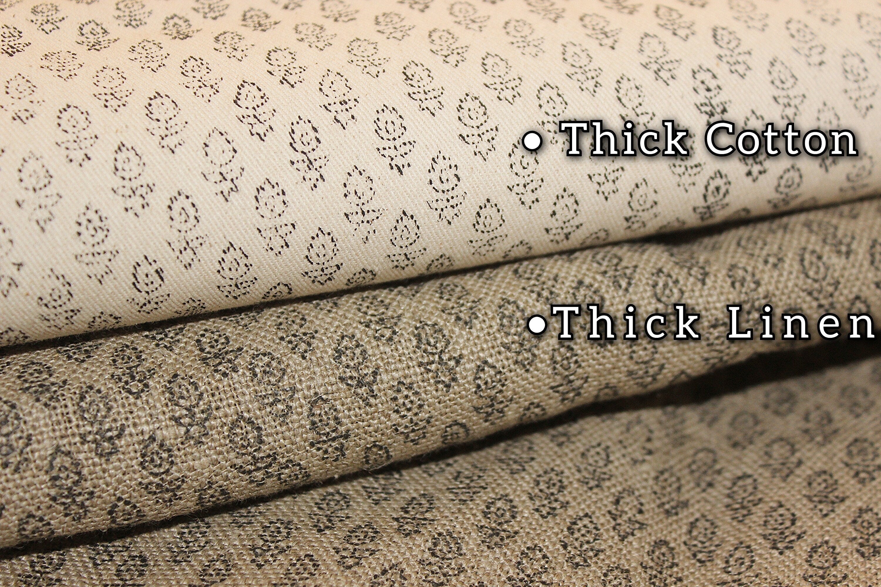 EVERBEE || traditional linen FABRIC - Blockprint Mini Floral Handstamped , Indian Linen Fabric , India Hand Block Print Fabric |