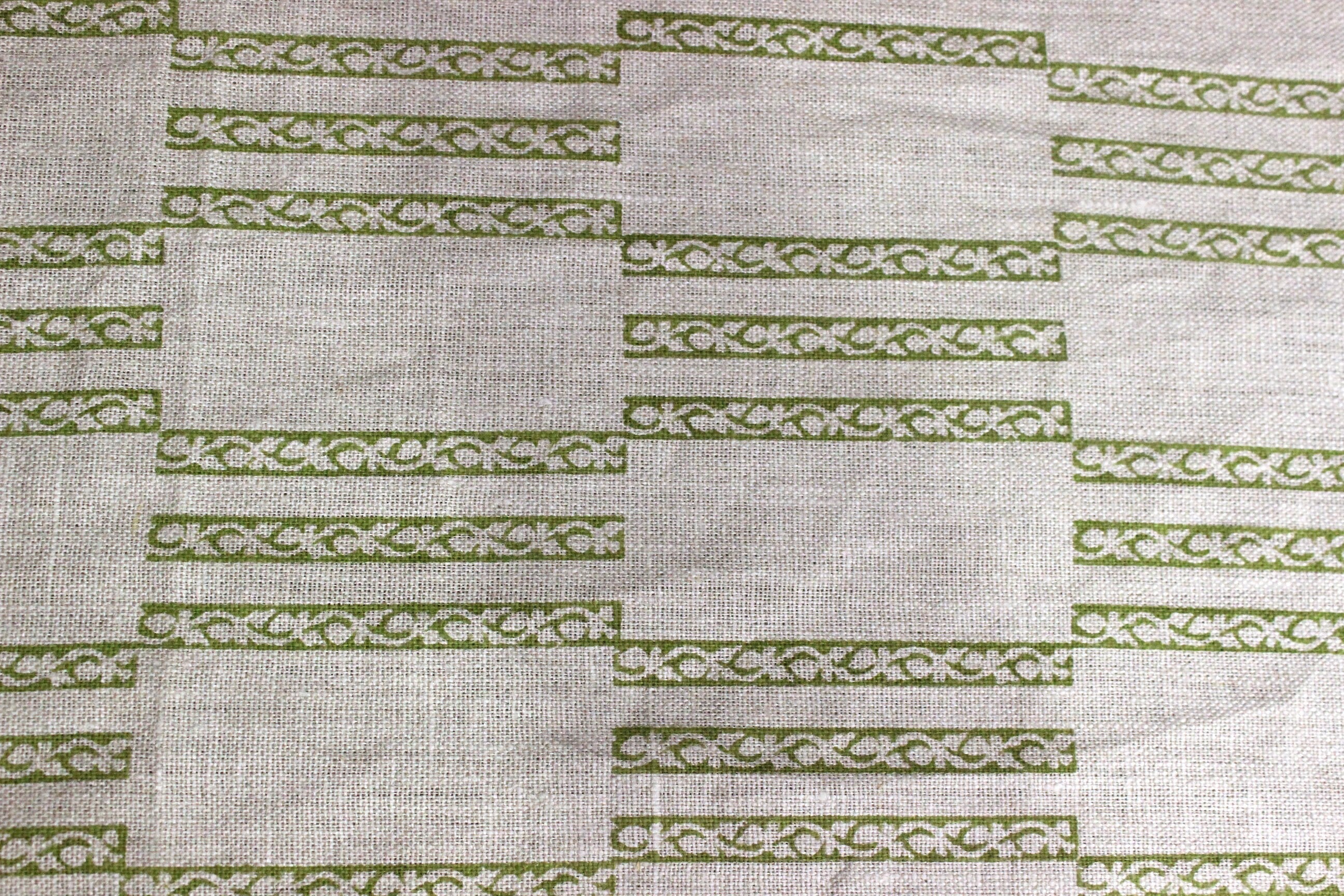 Block Print Linen Fabric, Ramsetu  Block Print Indian Handblocked Fabric,Hand Printed Fabric By The Yard,Best For Heavy Blockprint Pillows & Home Decors Upholstery