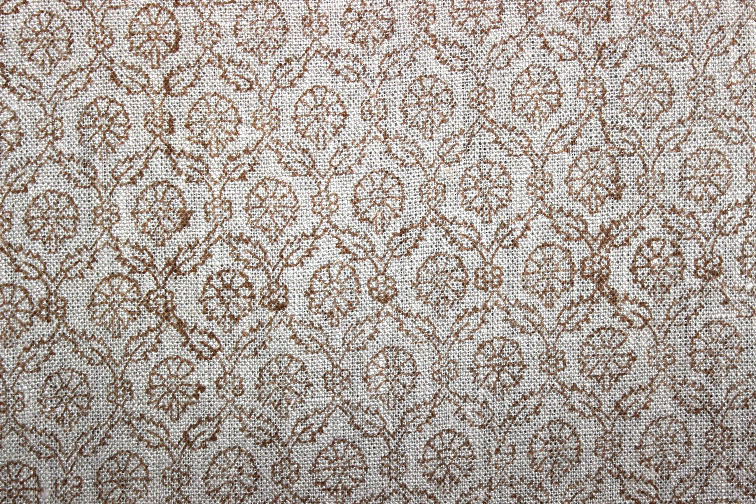 Block Print Linen Fabric, Shehnaaj  Thick Linen Upholstery Fabric, Brown Jaal, Ready To Use, Upholstery Fabric, Home Decor Sewing, Farmhouse, Boho, Handblock Print