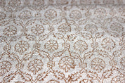 Block Print Linen Fabric, Shehnaaj  Thick Linen Upholstery Fabric, Brown Jaal, Ready To Use, Upholstery Fabric, Home Decor Sewing, Farmhouse, Boho, Handblock Print