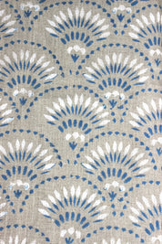 Block Print Linen Fabric, Shubharambh  Hand Block Indian Art On Heavy Handloom Linen Fabric, Upholstery&Pillow Cover Fabric By The Yard  Handmade With Natural Dyes