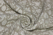 Block Print Linen Fabric, Manikarnika   Thick Handloom Linen, New Popular Indian Block Print For Pillow Cases, Curtain, Upholstery And Interior Decors