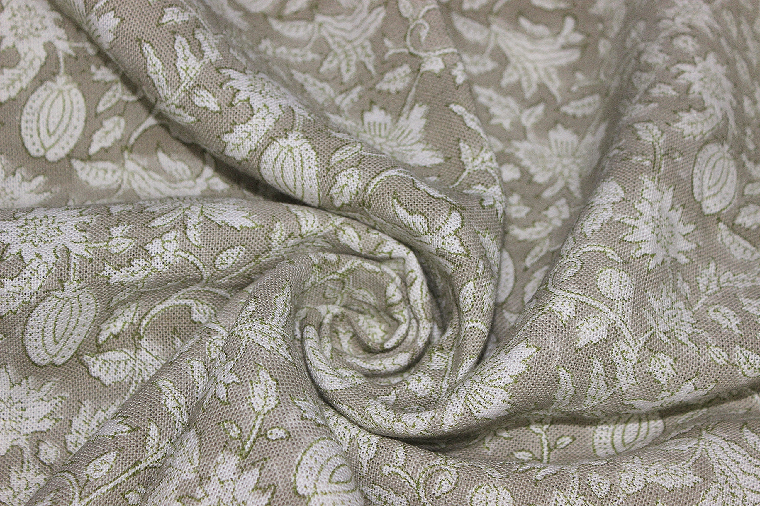 Block Print Linen Fabric, Manikarnika   Thick Handloom Linen, New Popular Indian Block Print For Pillow Cases, Curtain, Upholstery And Interior Decors