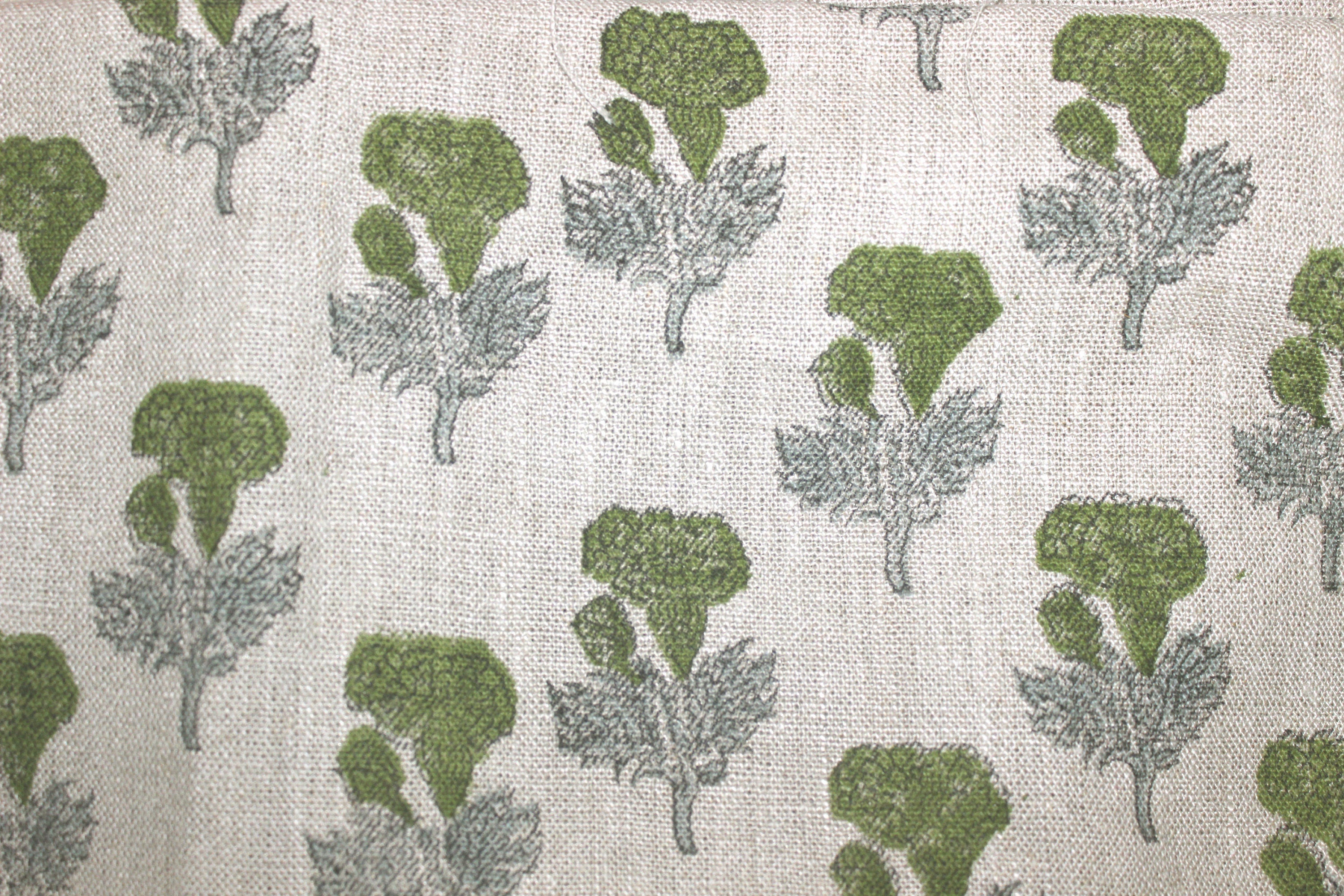 Block Print Linen Fabric, Manmohan  Pure Linen Fabric, Handmade Indian Block Print Fabric, Linen Running Fabric, Heavy Weight Handloom Fabric, Natural Linen By Yard