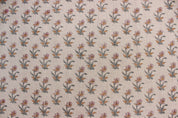 Coastal Tulip  Pure Linen Block Print  Block Print Fabric, Printed Linen Fabric, Block Print Upholstery Fabric, By The Yard, Linen Fabric,