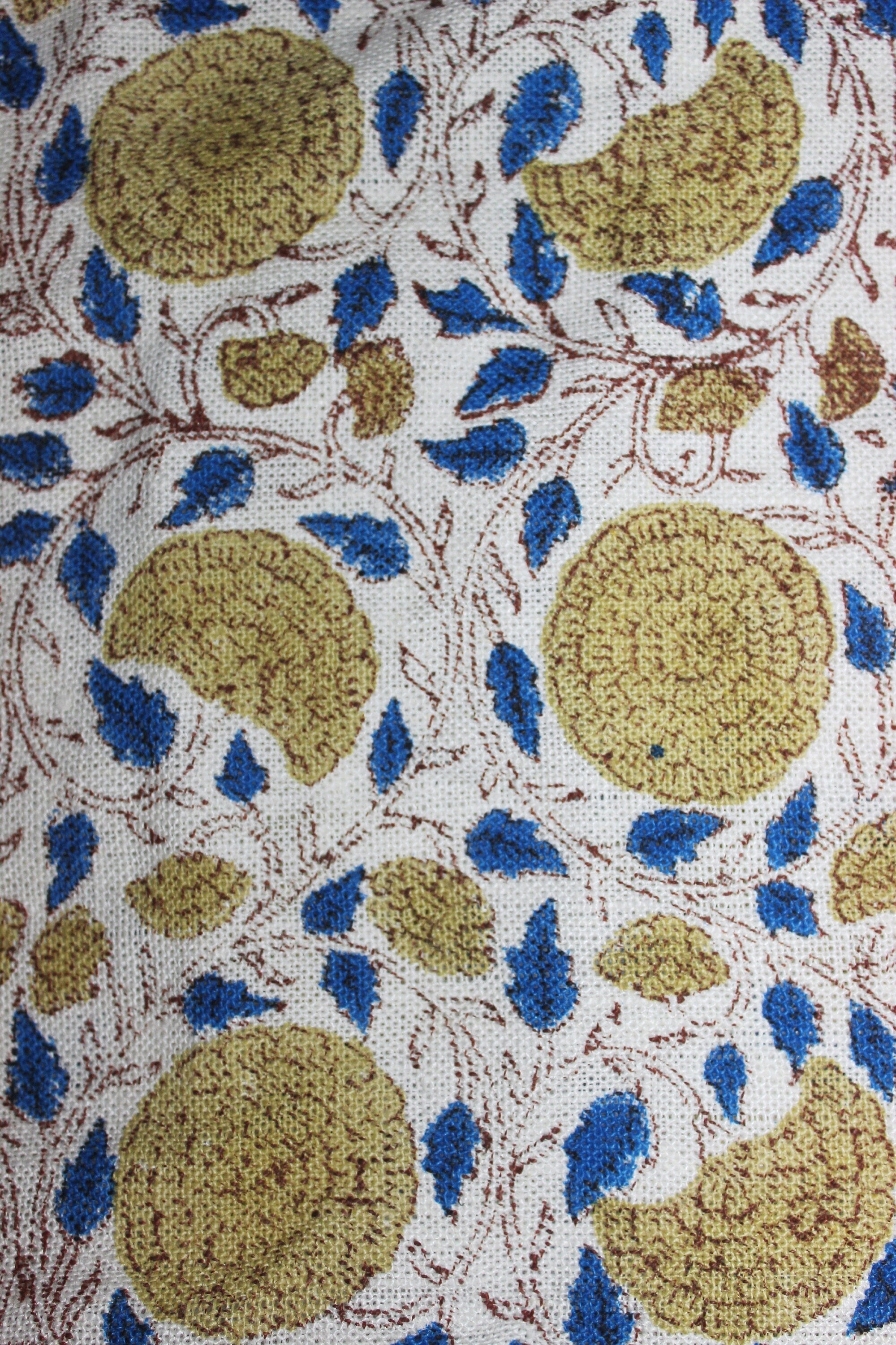 Block Print Linen Fabric, Karwachauth  Fabric  Floral  Print Running Linen, Heavy Upholstery, Hand Blocked Curtains   Printed Tablecloth & Thick Pillow Cover