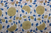 Block Print Linen Fabric, Karwachauth  Fabric  Floral  Print Running Linen, Heavy Upholstery, Hand Blocked Curtains   Printed Tablecloth & Thick Pillow Cover