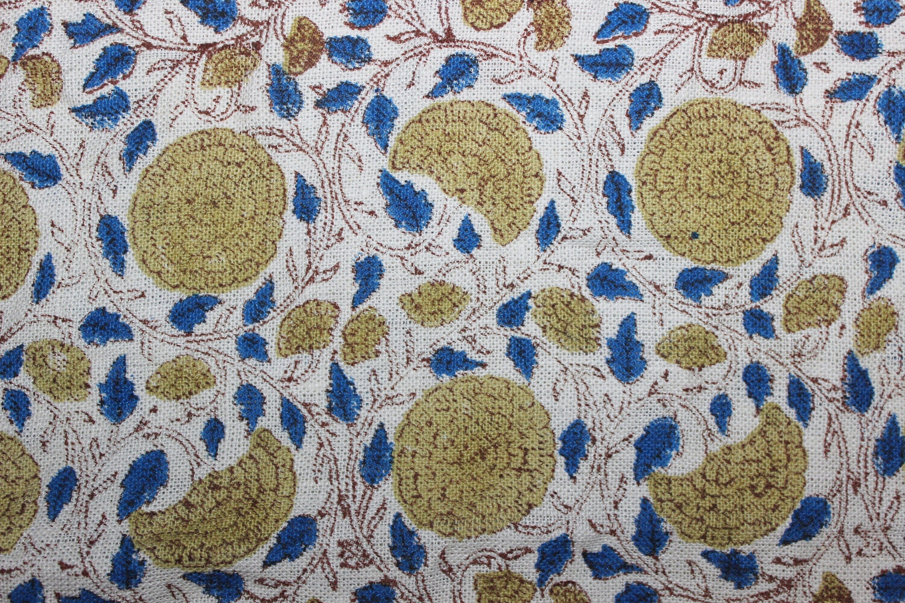 Block Print Linen Fabric, Karwachauth  Fabric  Floral  Print Running Linen, Heavy Upholstery, Hand Blocked Curtains   Printed Tablecloth & Thick Pillow Cover