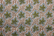 Block Print Linen Fabric, Pushp Samhita    A Unique Floral Printed Fabric, Block Print Fabrics By Yard Flower Upholstery Fabric, Designer Pillow Cover Fabric