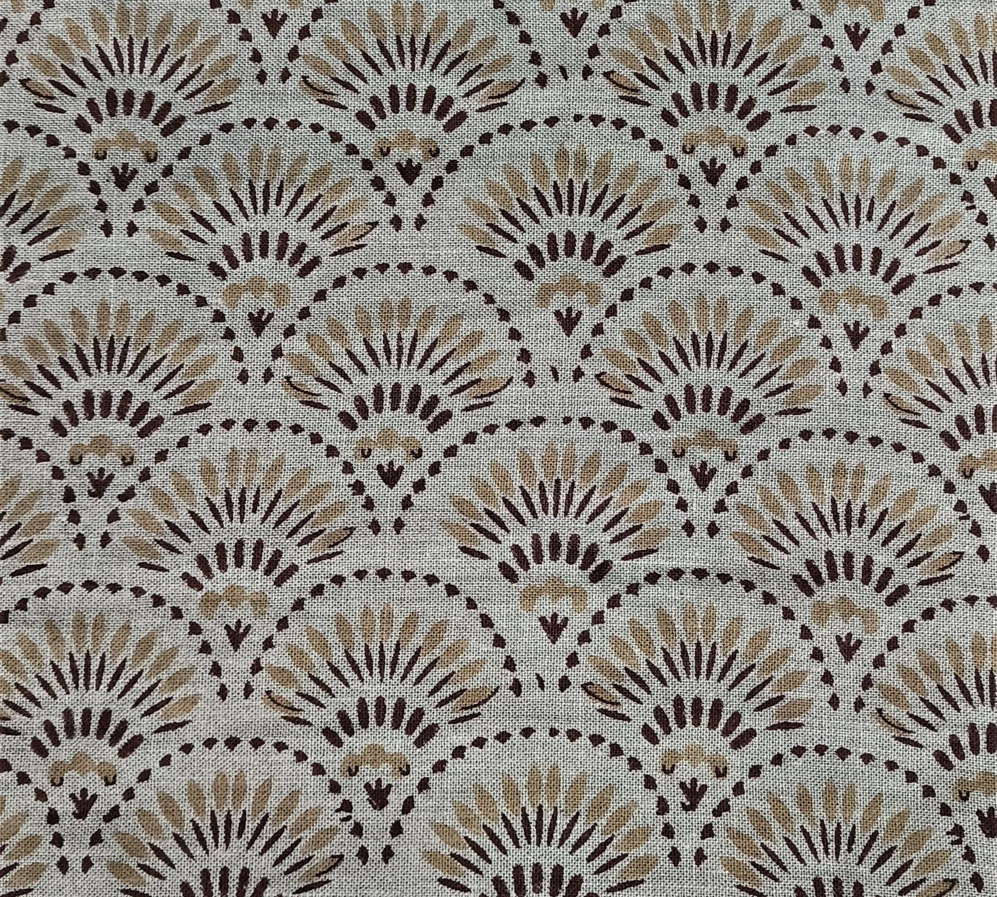 Block Print Linen Fabric, Shubharambh  Natural 100% Linen Block Print Fabric  Indian Flax Fabric By The Yard  Home Upholstery & Interior Pillow For Decors