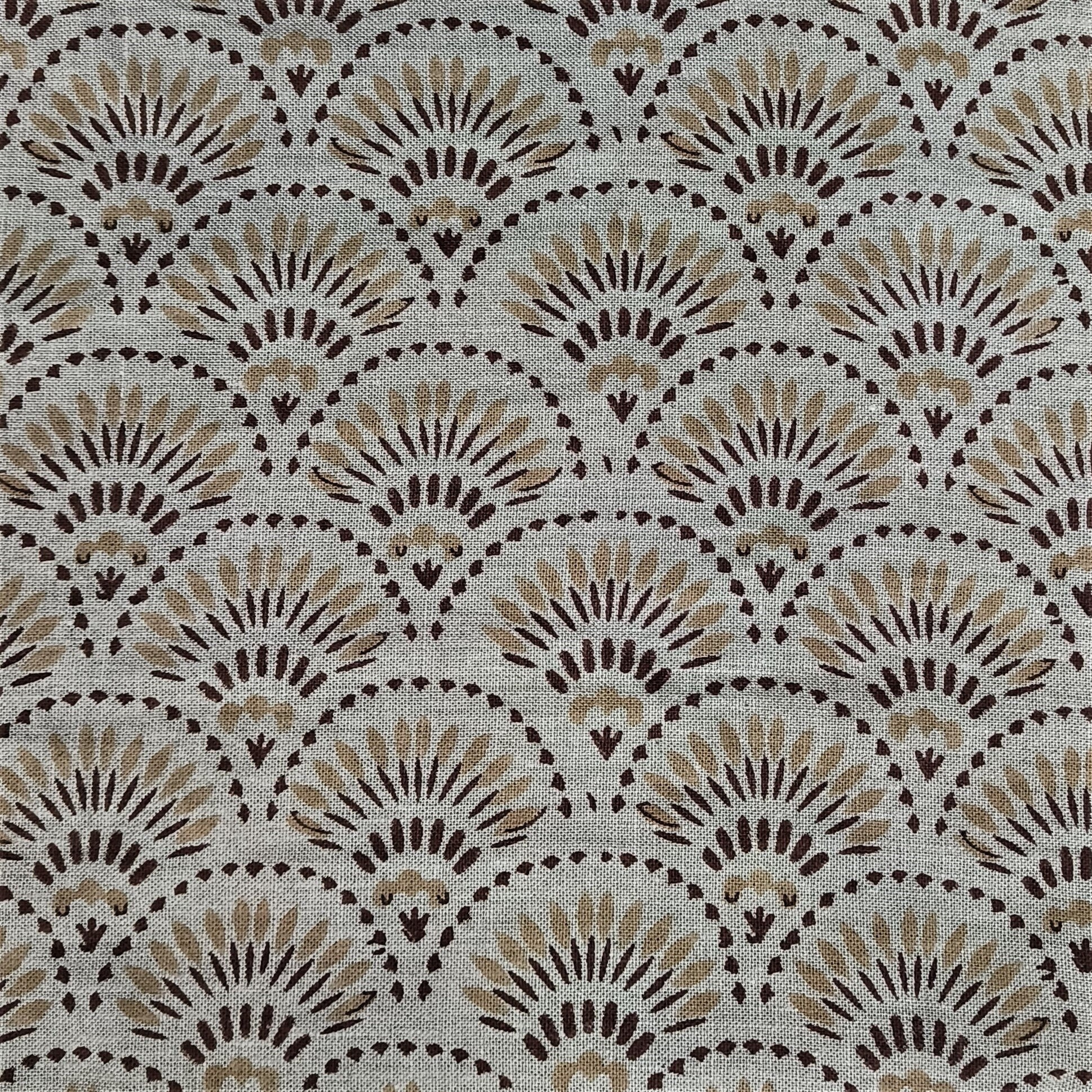 Block Print Linen Fabric, Shubharambh  Natural 100% Linen Block Print Fabric  Indian Flax Fabric By The Yard  Home Upholstery & Interior Pillow For Decors