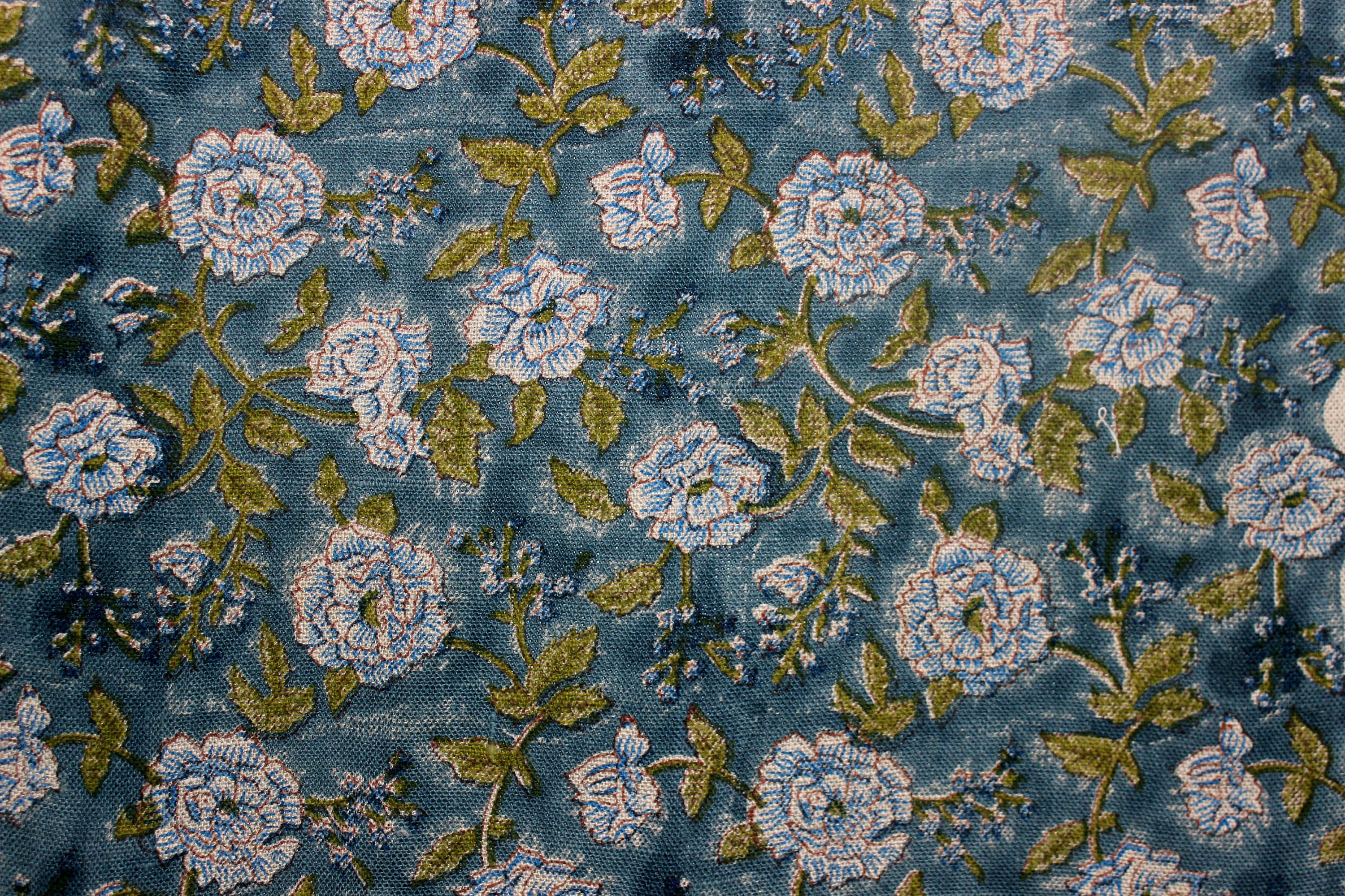 Block Print Linen Fabric, Rameshwaram   Sustainable Linen & Cotton Block Print Fabrics  100% Natural And Handmade Indian Art  Designer Decorative Fabrics