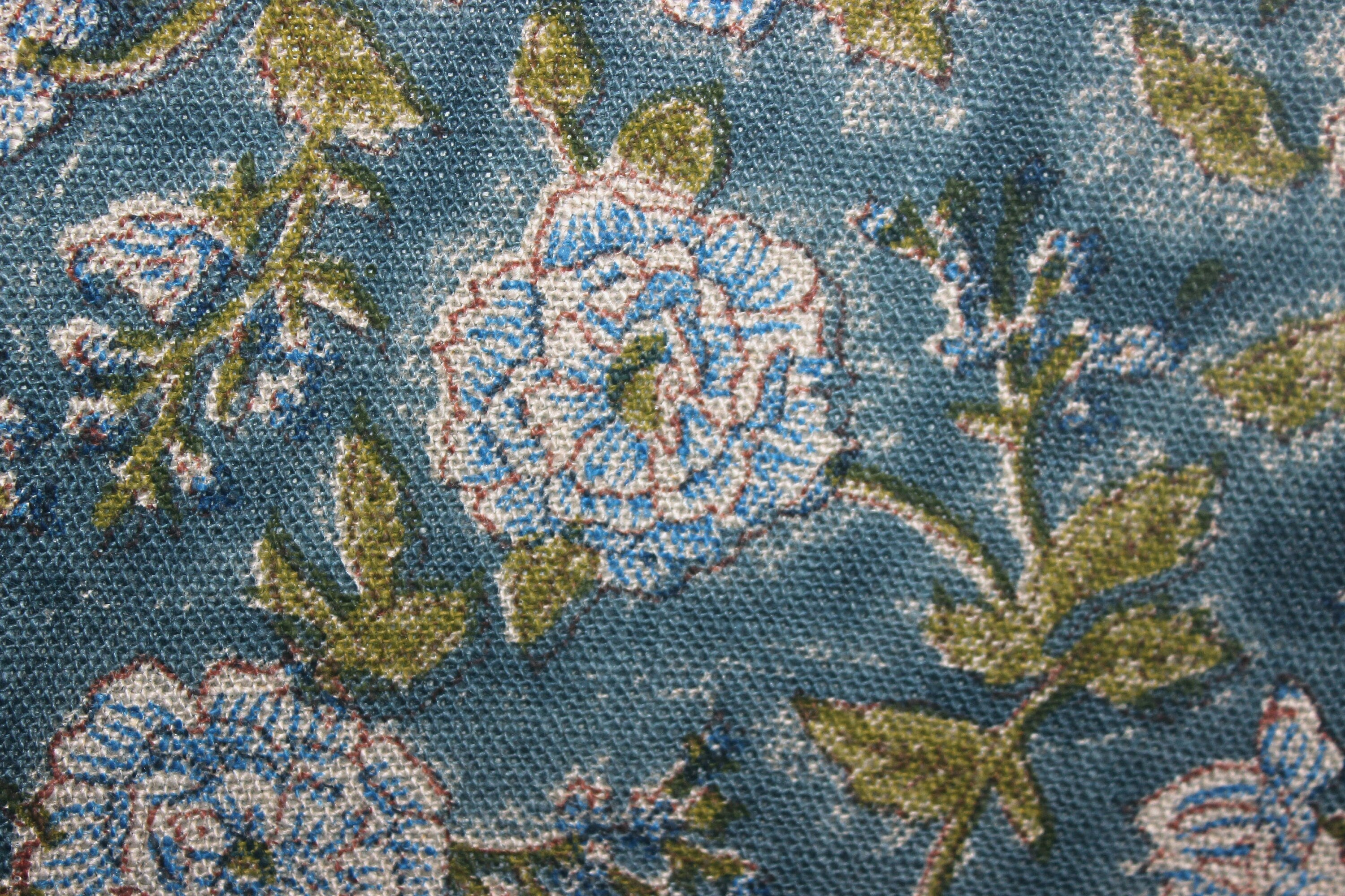 Block Print Linen Fabric, Rameshwaram   Sustainable Linen & Cotton Block Print Fabrics  100% Natural And Handmade Indian Art  Designer Decorative Fabrics