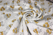 Chitranjan  Fabric From India  Linen Block Print Fabric, Upholstery Curtain & Pillow Cover  Hand Blocked Linen Fabric, Indian Hand Print