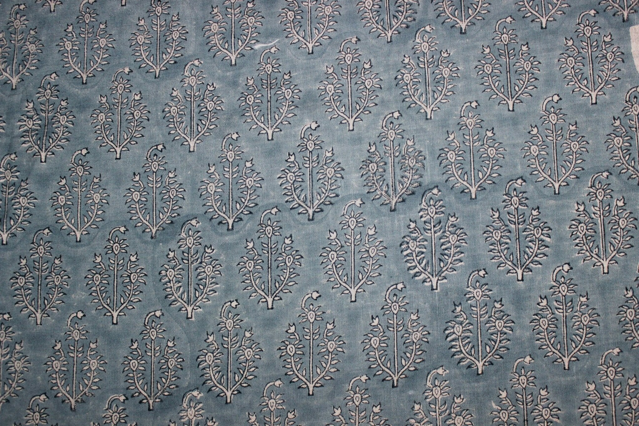 Block Print Linen Fabric, Neel Gagan  Indian Handmade Block Print Art On Pure Linen & Cotton Fabrics, Floral Design Running Fabric For Home Decors Upholsterypillows