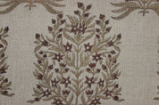 Block Print Linen Fabric, Vrindavan Bloom  Handmade Floral Block Print Linen Fabric, Decorative Pillow Cover, Cushion, Upholstery, Curtain, Printed Cotton