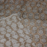 Block Print Linen Fabric, Tulsi Buti  Thick Linen India Block Print Fabric  Home Upholstery, Cushion Cover, Pillow Case  Organic, Natural, Handmade & Sustainable