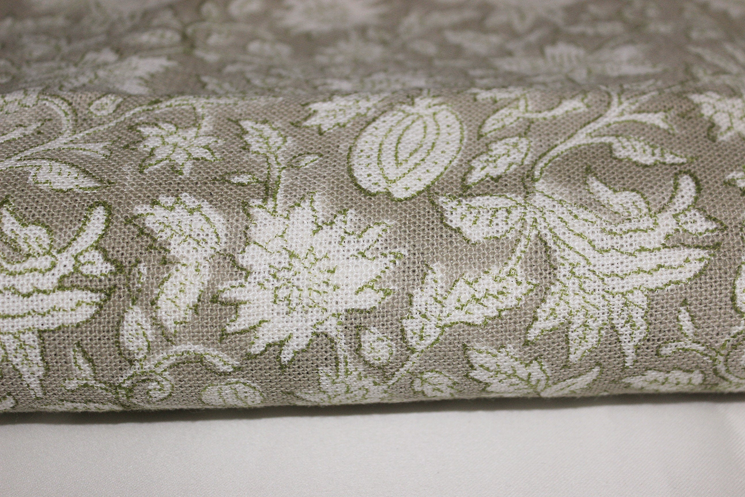 Block Print Linen Fabric, Manikarnika   Thick Handloom Linen, New Popular Indian Block Print For Pillow Cases, Curtain, Upholstery And Interior Decors
