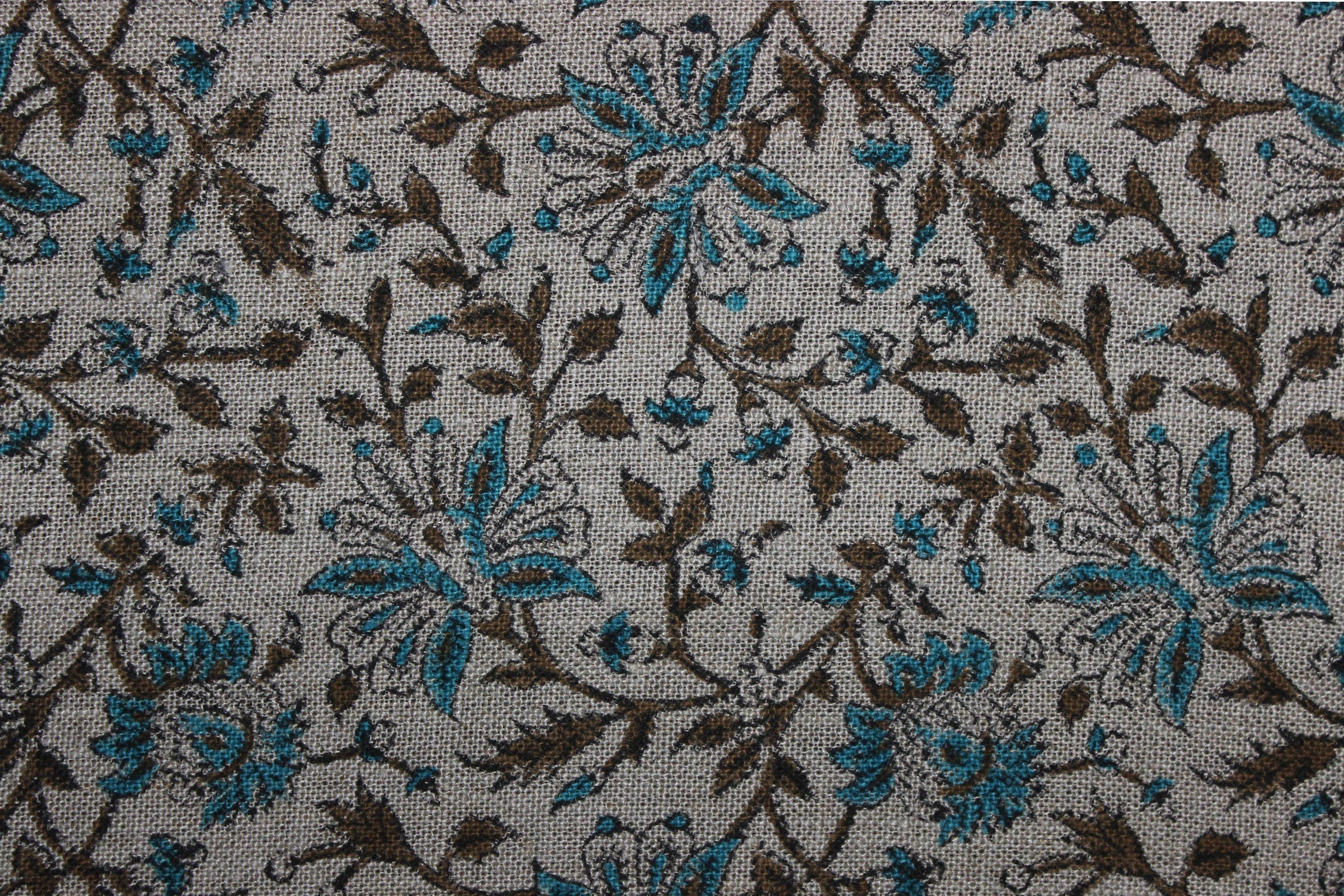 Block Print Linen Fabric, Neera Bel  Pure Linen & Cotton Fabrics With Indian Handmade Block Print Art,Floral Design Running Fabric For Home Decors Upholsterypillows