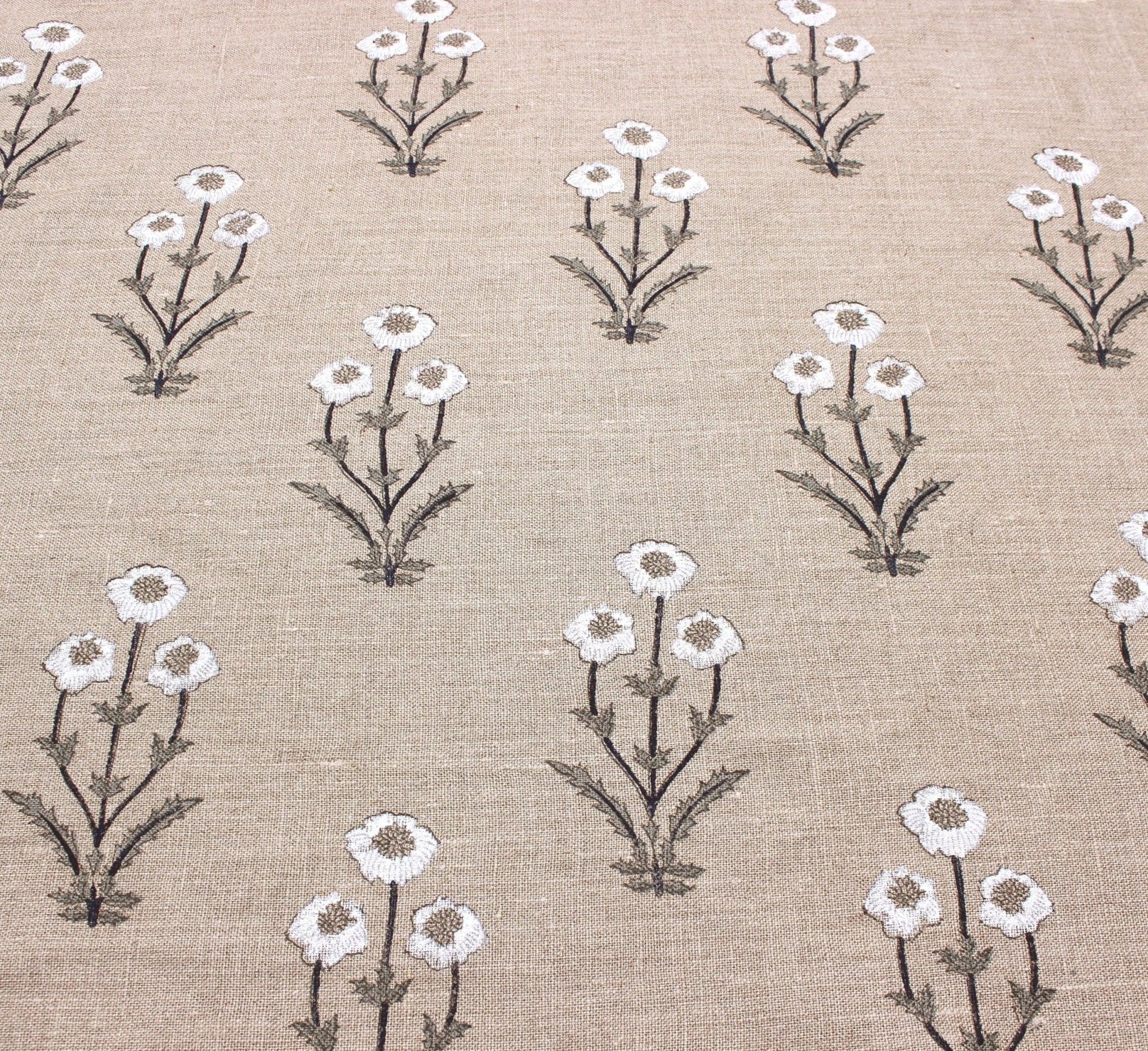 Amitabh  Block Print Thick Linen Fabric  Printed Linen Fabric By The Yard  Best For Upholstery, Cushion Cover, Sofa/Chair Cover