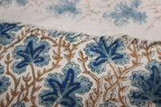 Block Print Linen Fabric, Pushp Samhita  Indian Hand Block Print Fabric, Floral Print Fabric By The Yard, Fabric For Farmhouse Pillow Covers, Designer Uphostery
