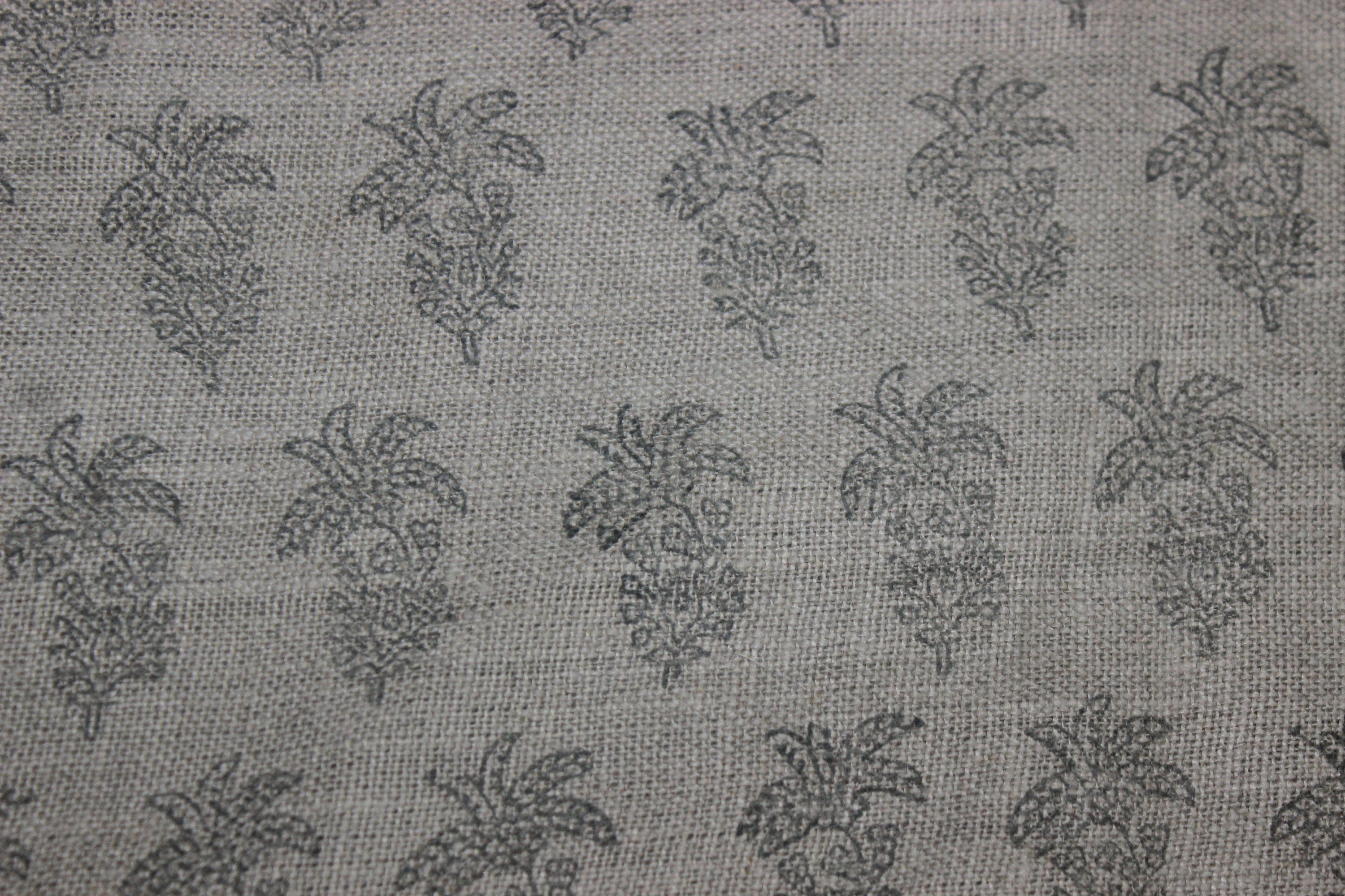 Block Print Linen Fabric, Khajur Butta  Floral Block Print Fabric, Print Linen Fabric, Block Print Upholstery Fabric, Block Print, Handblock Fabric