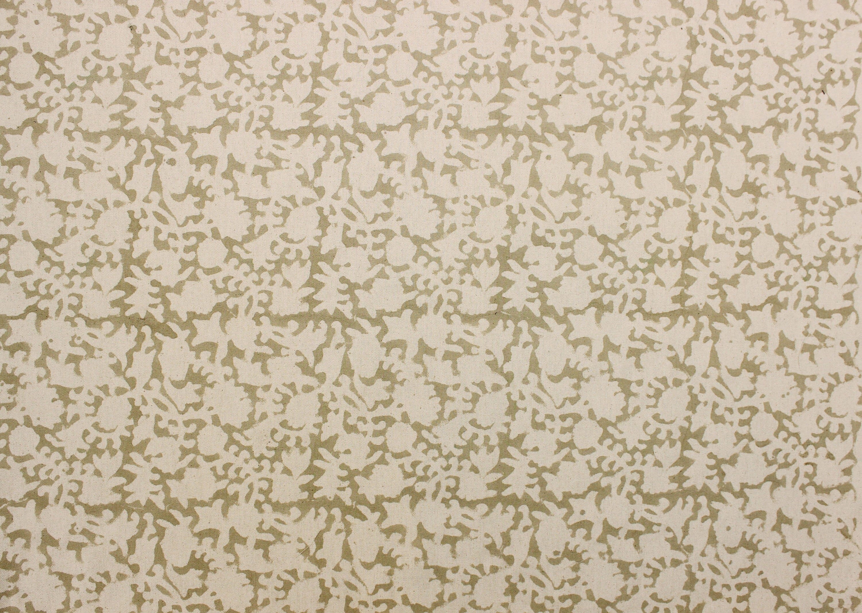 Gaia  Handmade Block Print Fabric, Heavy Upholstery Linen, Designer Pillow Fabric, Floral Print Fabric, Home & Farmhouse Decors