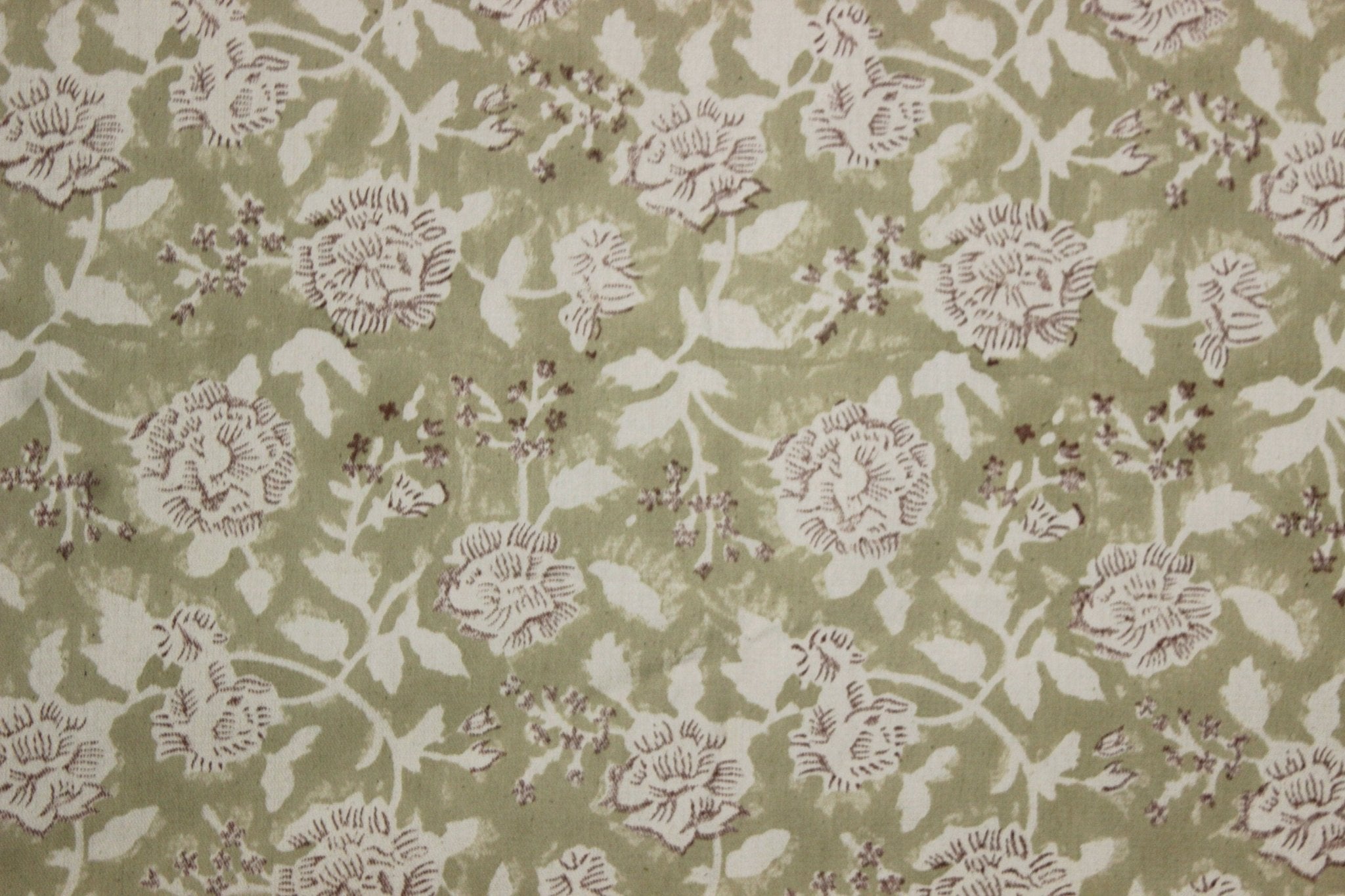 Block Print Linen Fabric, Rameshwaram 63"Wide Cotton Fabric, Indian Floral Hand Block Printed 100% Drill Cotton Cloth, Fabric By The Yard, Curtains Pillows Bag