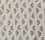 Jhumkaa  Linen Block Print Fabric Indian Block Print Block Printed Pillow Cover, Hand Blocked Fabric