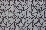 Block Print Linen Fabric, Triangle  Thick Linen Geometrical Triangle Design, Heavy Weight, Handloom Linen, Farmhouse Linen Pillow Case, Handmade Decor Boho