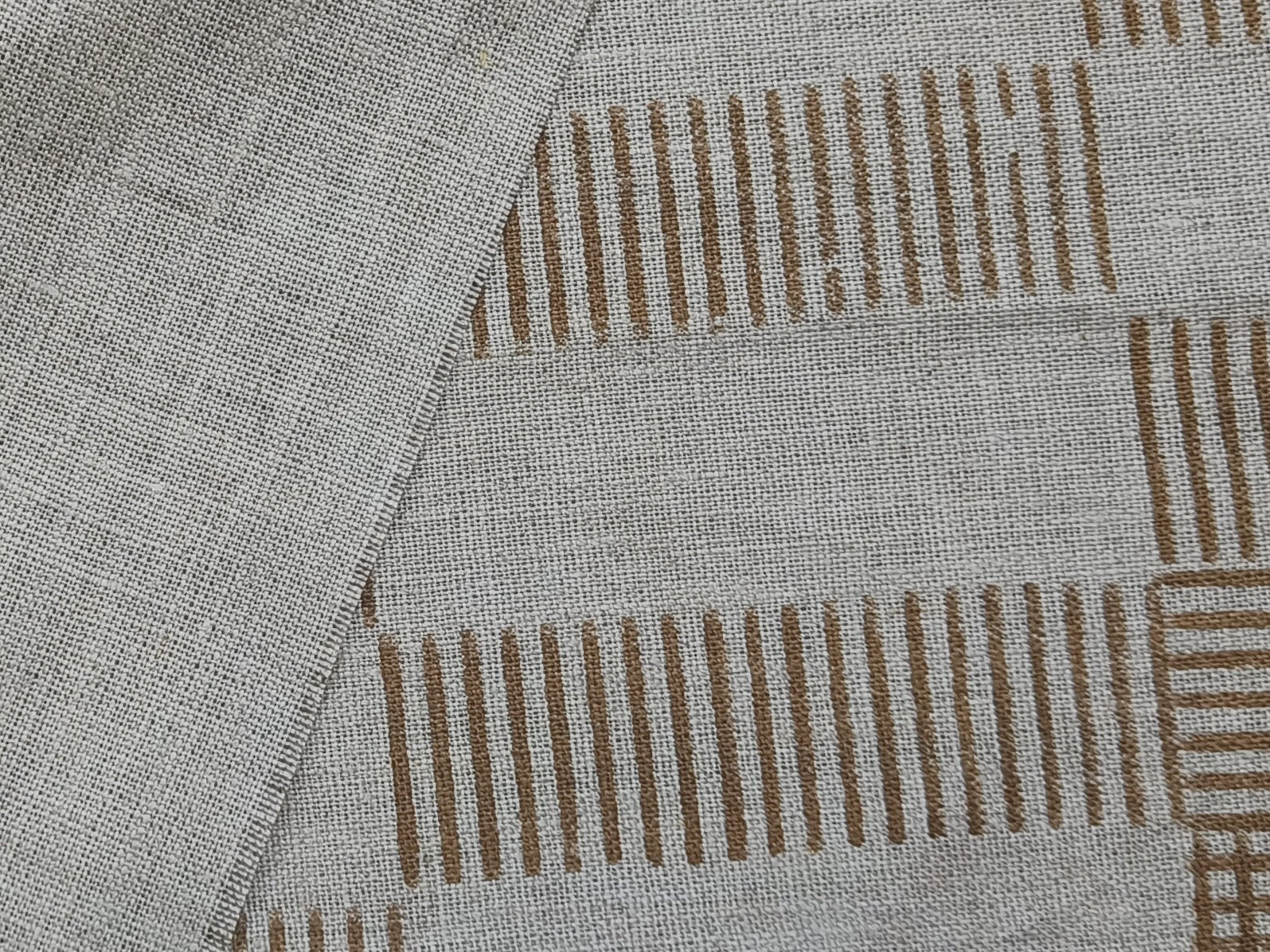 Block Print Linen Fabric, Zig Zag Road  Block Print Fabric By The Yard, Indian Hand Block Stripe Pattern Fabric, Geometric Cushion Fabric Block Printed Pillow 