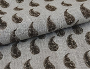 Block Print Linen Fabric, Kara  Fabric By The Yard, Block Print Fabric, Heavy Fabric, Hand Block Print Linen Fabric, Paisley Block Print Throw Pillows