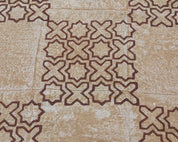 Block Print Linen Fabric, Xoxo Brown Block Print Fabric, Hand Blocked Upholstery Fabric, Linen Print Fabric Pillow Covers, Indian Handloom Linen Fabric