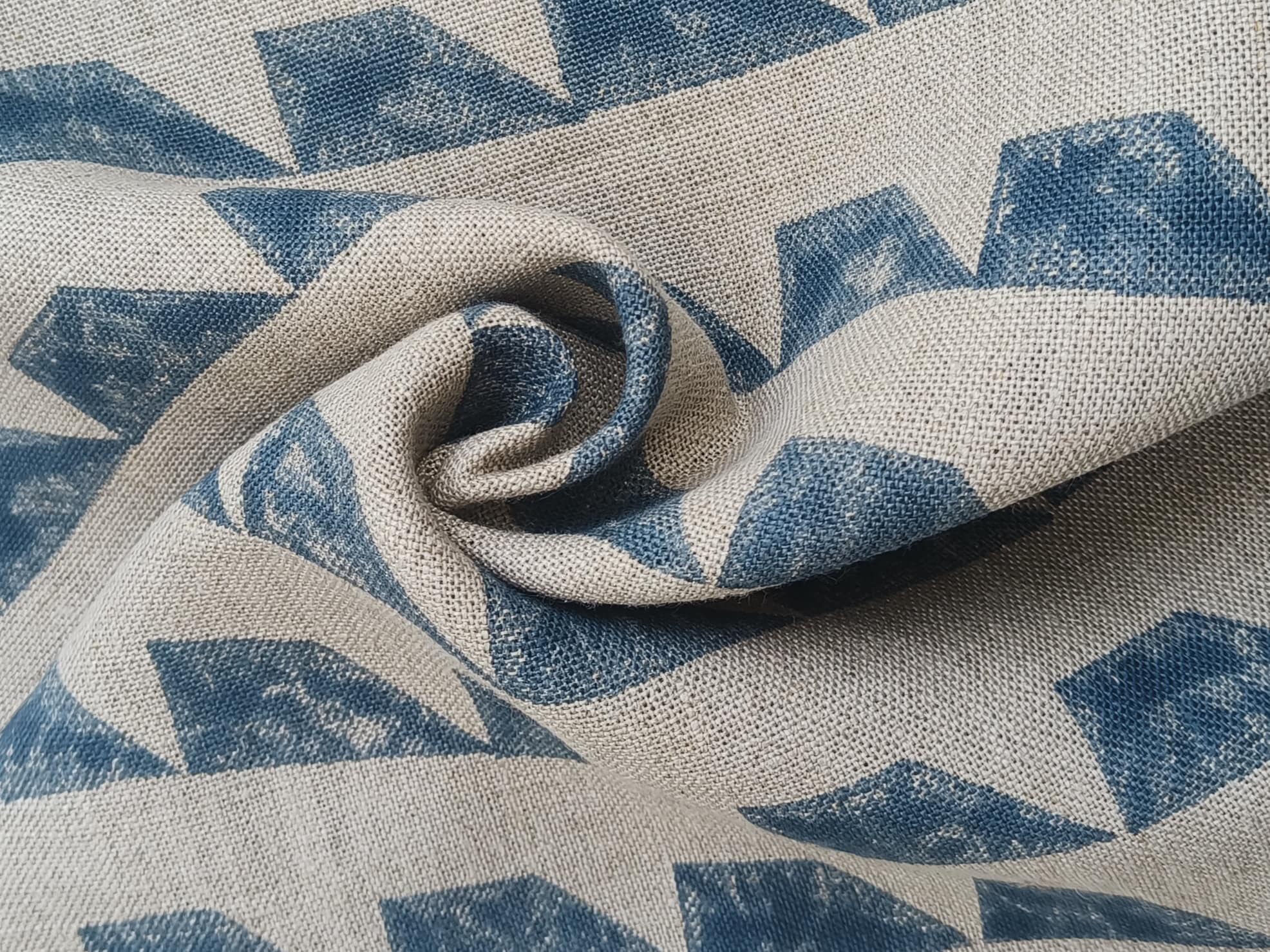 Guru Shikher Fabric  Indian Handloom, Natural Heavy Geometric Fabric, Block Print Linen, Pillow Covers, Upholstery