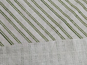 Geometrical Lines  Green Block Print Fabric, Indian Fabric, Stripe Heavy Linen Fabric, Upholstery Striped, Hand Blocked Cushion Throw 