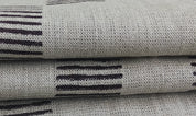 Block Print Linen Fabric, Zebra Crossing  Indian Hand Blockprint Fabric, Natural Stripe Linen By The Yard, Cushion, Throw, Pillow, Shams And Upholstery