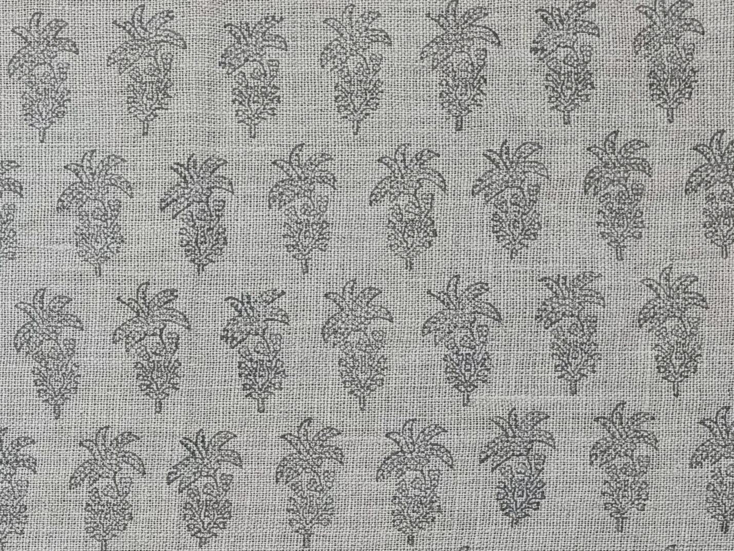 Block Print Linen Fabric, Khajur Butta  Floral Block Print Fabric, Print Linen Fabric, Block Print Upholstery Fabric, Block Print, Handblock Fabric
