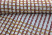 Amayra Mustard  Block Print Check Fabric,Heavy Linen Fabric, Wide Fabric By The Yard, Fabric Make Cushion Covers,Curtains,Tablecloth 