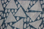 Block Print Linen Fabric, Triangle Zoom  Block Print Fabric, Triangle & Dot Pattern, Natural Linen Cloth, Block Print Textile, Sewing  Upholstery Material