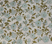 Block Print Linen Fabric, Rameshwaram  Indian Hand Block Fabric, Linen Block Print Textiles, Extra Wide Craft Fabric By The Yard, Floral Print Fabric Linen