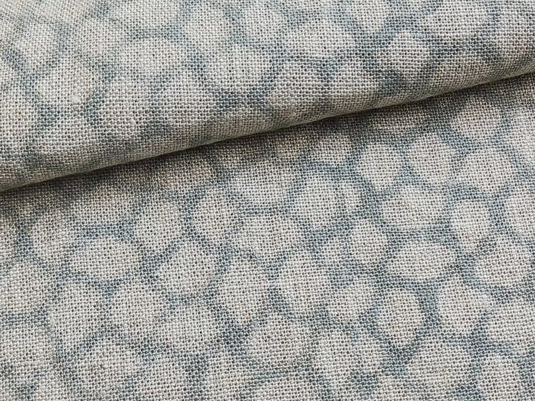 Block Print Linen Fabric, Vintage  Block Print Fabric, Heavy Weight Crafting Material, Floral Linen Cloth, Indian Hand Block Textiles