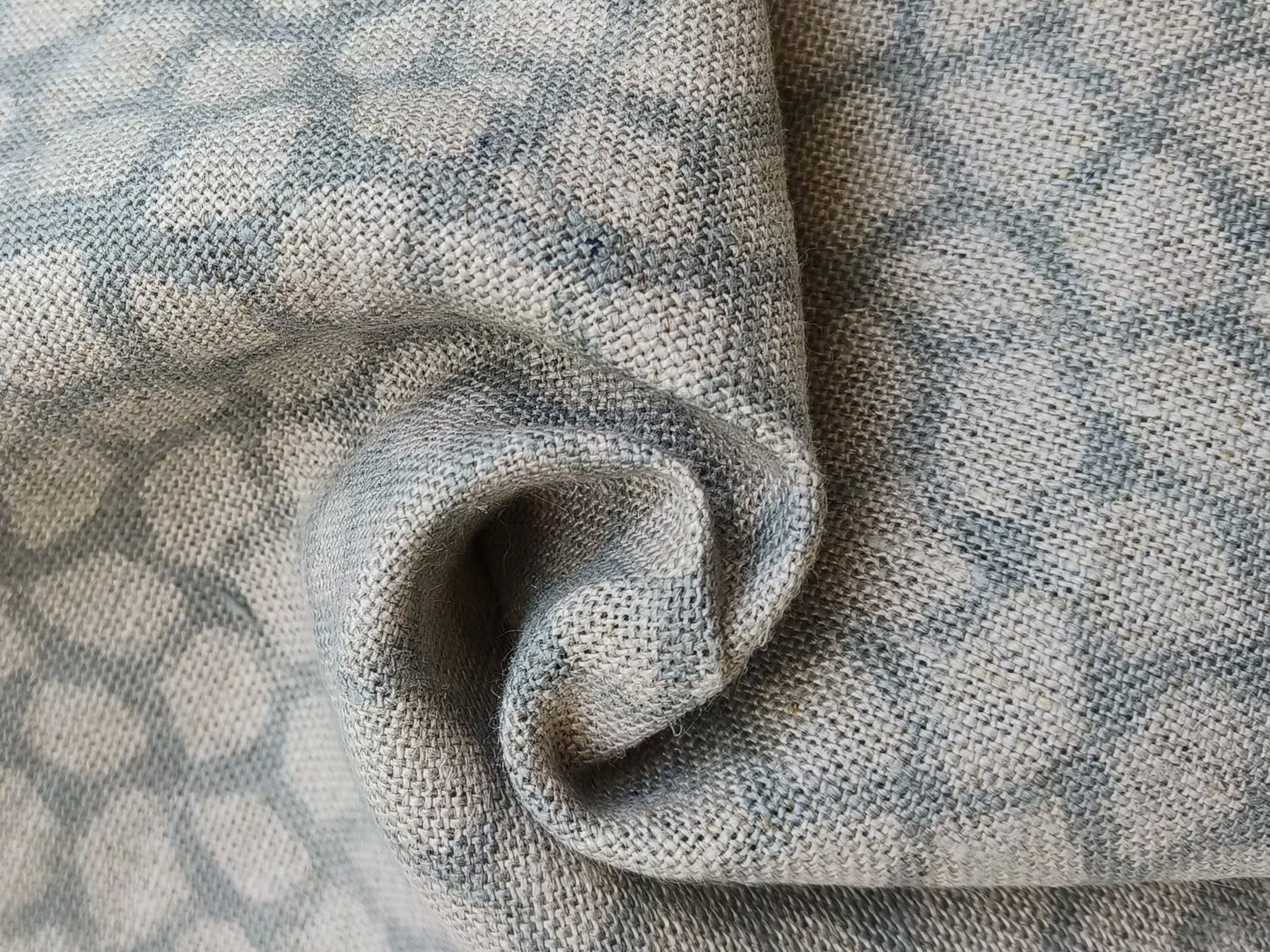 Block Print Linen Fabric, Vintage  Block Print Fabric, Heavy Weight Crafting Material, Floral Linen Cloth, Indian Hand Block Textiles