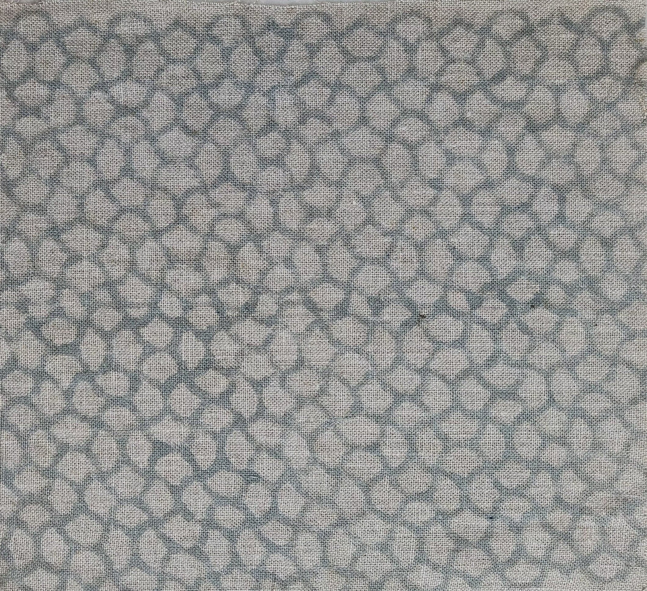 Block Print Linen Fabric, Vintage  Block Print Fabric, Heavy Weight Crafting Material, Floral Linen Cloth, Indian Hand Block Textiles