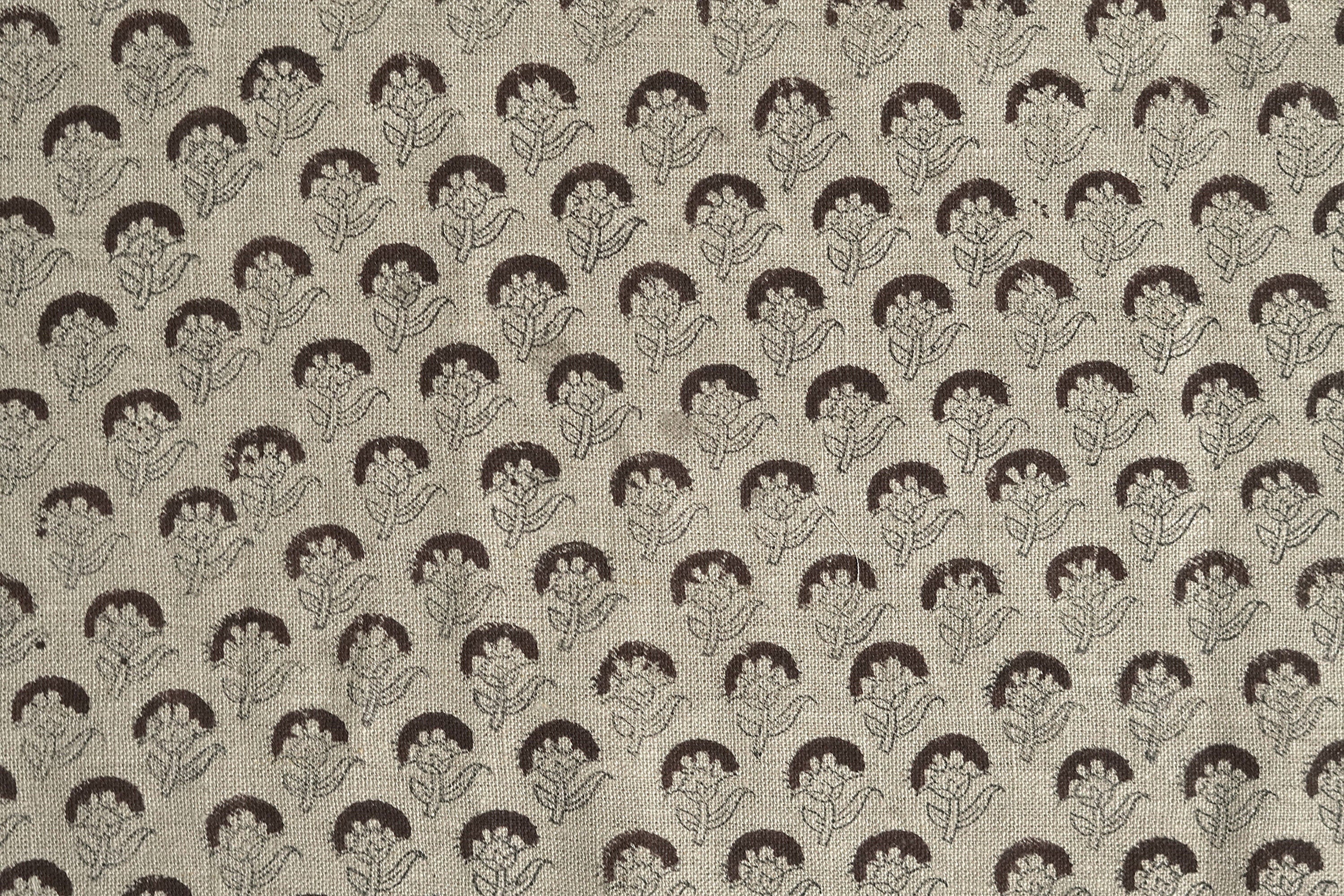 Juju Flower  Fabric With Flowers, Designer Block Print Fabric, Linen Fabric