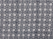 Chudamani Black Hand Block Print Fabric   Natural Linen For Homedecor And Furnishing,Grey Flower Vine Pattern, Linen Cushion Upholstery 