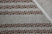 Block Print Linen Fabric, Rakhiphool  Hand Block Printed Fabric, Linen Fabric, Indian Fabric, Fabric By Yard, Block Printed Linen Pillow Covers