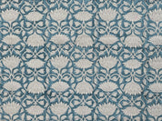 Block Print Linen Fabric, Ulta Kamal  "Indian Linen: Floral Hand Block Print, Handloom Natural Fabric For Home Decor,Thick Linen Fabric